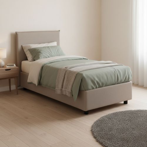 Letto una piazza contenitore tortora 95x215cm comodo - Shana