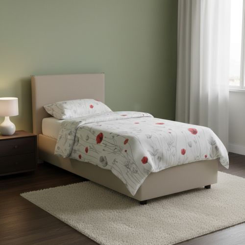Letto una piazza contenitore tortora 95x215cm design - Domnitor