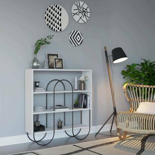 Libreria 2 ripiani bianca 96x99h cm - Otis