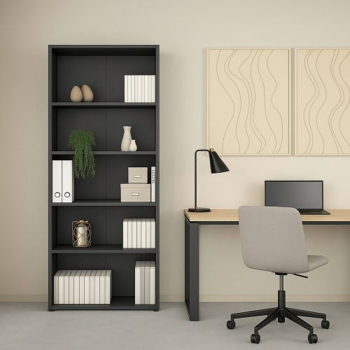 Libreria 4 ripiani grigia 79x204h cm - Penh