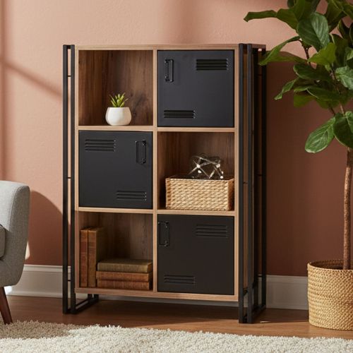 Libreria 4 ripiani quercia e nera 89x127h cm - Ercolina