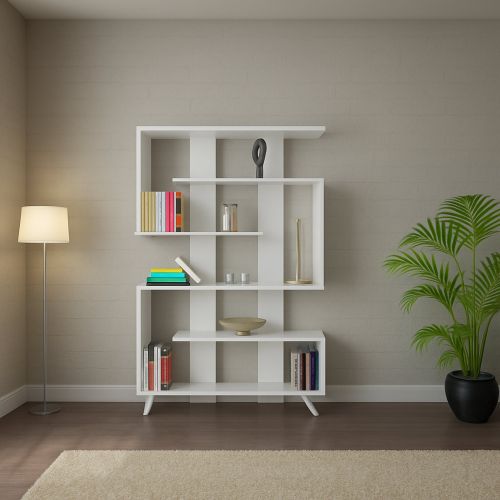 Libreria 5 ripiani bianca 120x162h cm - Spodumene