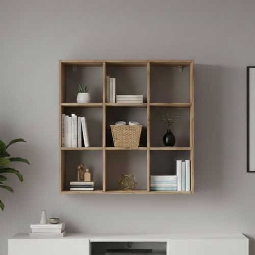 Libreria 6 ripiani rovere 90x90h cm - Acquaro