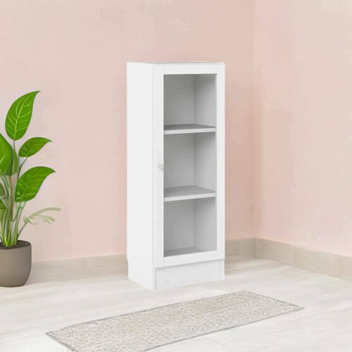 Libreria Alexiane, Scaffale da ufficio, Mobile portalibri, Biblioteca, 28x41 h107 cm, Bianco