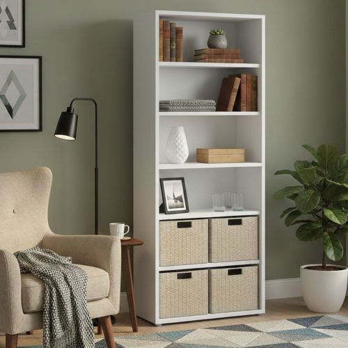 Libreria alta bianca 89x221h cm - Armon