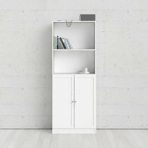 Libreria Anastasie, Scaffale da ufficio, Mobile portalibri, Biblioteca, 28x79 h203 cm, Bianco