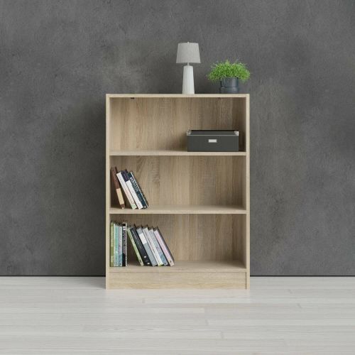 Libreria Azenor, Scaffale da ufficio, Mobile portalibri, Biblioteca, 79x27 h107 cm, Quercia