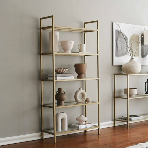 Libreria bassa in vetro oro 80x165h cm - Stratonice