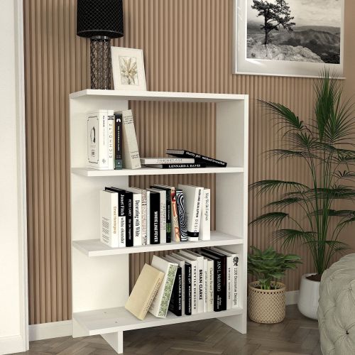 Libreria Bianco 3 Ripiani Installazione Libera 62x24x90h cm, Struttura Verticale - Pigna