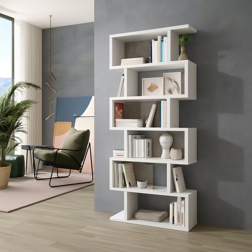Libreria divisoria bianca e rovere 80x192h cm - Ataman
