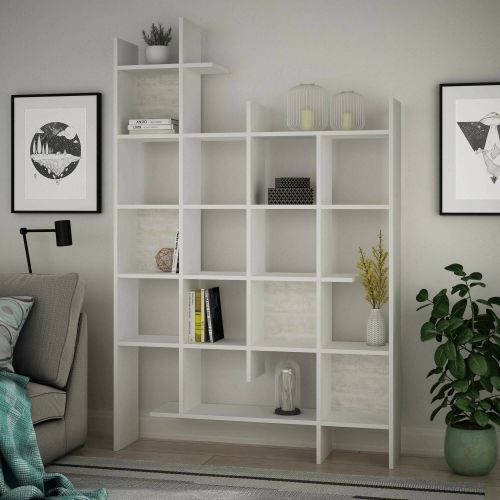 Libreria elegante bianca 122x188h cm - Achela