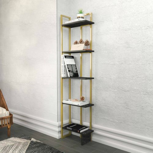 Libreria elegante nera e oro 45x180h cm - Giraffa