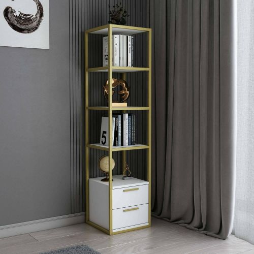 Libreria elegante oro e bianca 39x169h cm - Arsim