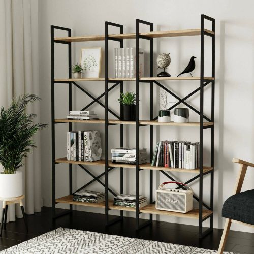 Libreria elegante quercia e nera 143x175h cm - Berna