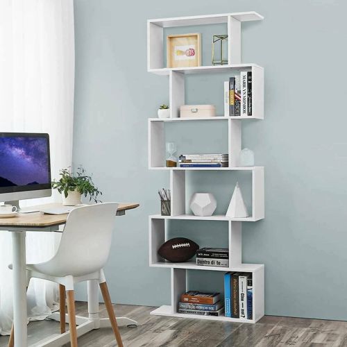 Libreria Lucio, Mobile con ripiani, Biblioteca da ufficio, 100% Made in Italy, cm 80x25h192, Bianco lucido