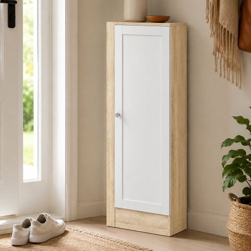 Libreria Marrone Quercia Bianco Cassetti 2 Ripiani 41x28x107h cm, - Amedee