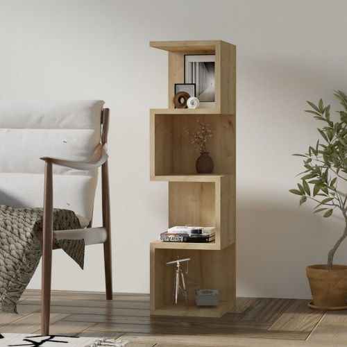 Libreria Marrone Rovere 3 Ripiani Installazione Libera 27x25x95h cm, Struttura Verticale - Cissone