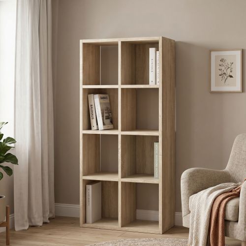 Libreria Marrone Rovere 6 Ripiani Installazione a Terra 61x30x121h cm, Struttura Verticale - Lifatila