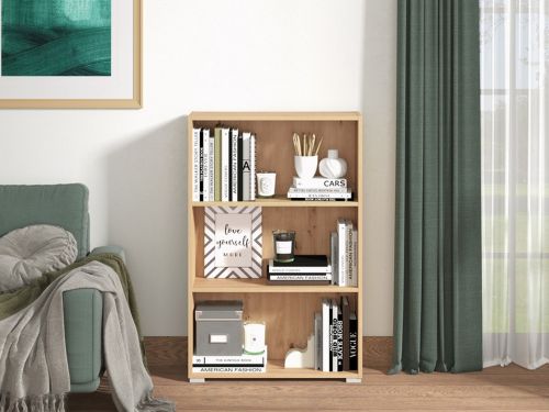 Libreria Marrone Rovere Nodi 2 Ripiani Installazione a Terra 70x24.5x107.5h cm, Sfumatura Colore Struttura Rovere Nodi - Moiano
