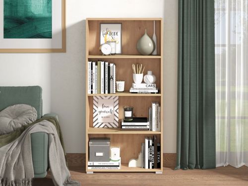 Libreria Marrone Rovere Nodi 3 Ripiani Installazione a Terra 70x24.5x142h cm, Sfumatura Colore Struttura Rovere Nodi - Prisco