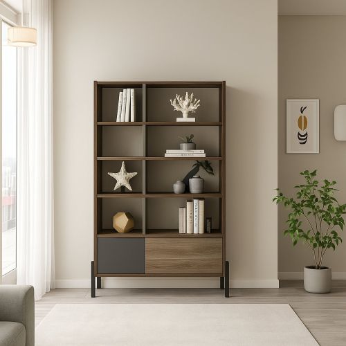 Libreria moderna marrone e antracite 79x160h cm - Simon