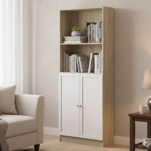 Libreria moderna quercia e bianca 79x203h cm - Michel