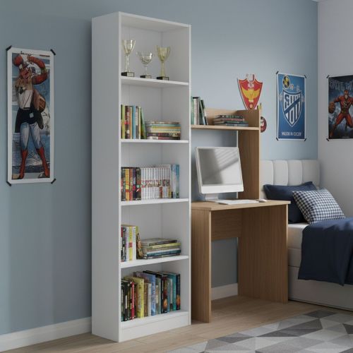 Libreria salvaspazio bianca 52x180h cm - Artico