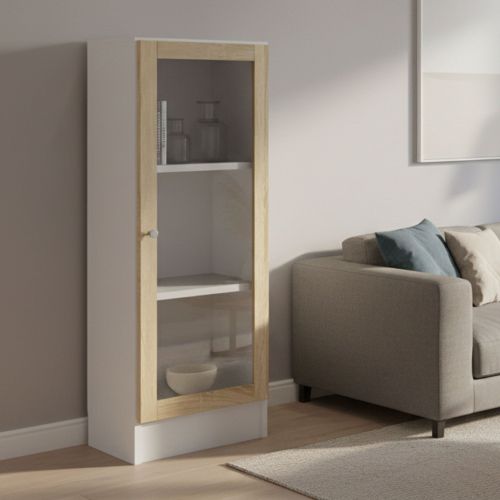 Libreria salvaspazio bianca e quercia 40x107h cm - Goring