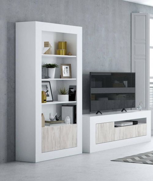 Libreria salvaspazio bianca lucida 94x181h cm - Arinius