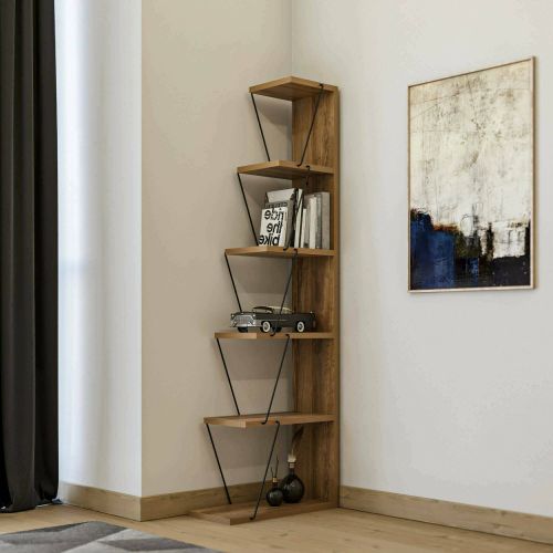 Libreria salvaspazio quercia e nera 50x150h cm - Erminia