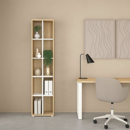 Libreria salvaspazio rovere e bianca 40x204h cm - Erevan