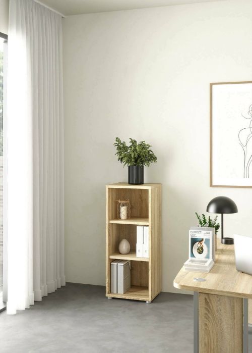 Libreria Theophane, Scaffale da ufficio, Mobile portalibri, Biblioteca, 40x47 h113 cm, Quercia