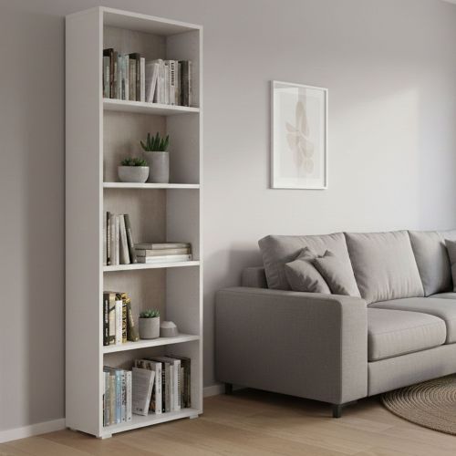 Libreria verticale bianca e rovere 60x195h cm - Allevien