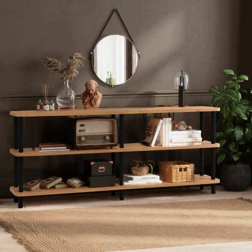 Libreria verticale nera e quercia 180x74h cm - Thuja