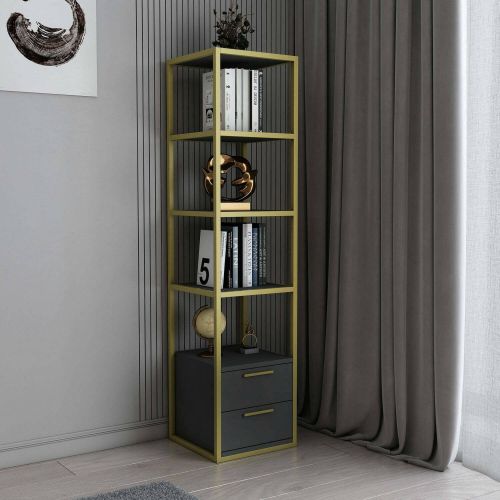 Libreria verticale oro e antracite 39x169h cm - Arsim