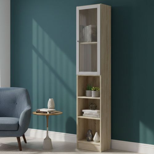 Libreria verticale quercia e bianca 40x203h cm - Greg
