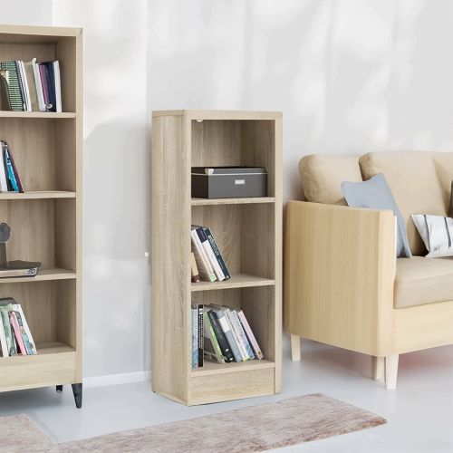 Libreria Violette, Scaffale da ufficio, Mobile portalibri, Biblioteca, 41x27 h107 cm, Quercia
