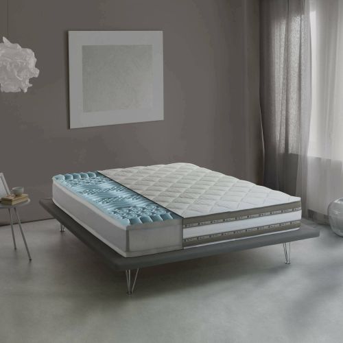 Materasso matrimoniale Naike, Materasso sfoderabile in Memory Foam e Gel Waterfoam, 100% Made in Italy, Anti acaro e Anallergico, Cm 180x200h27