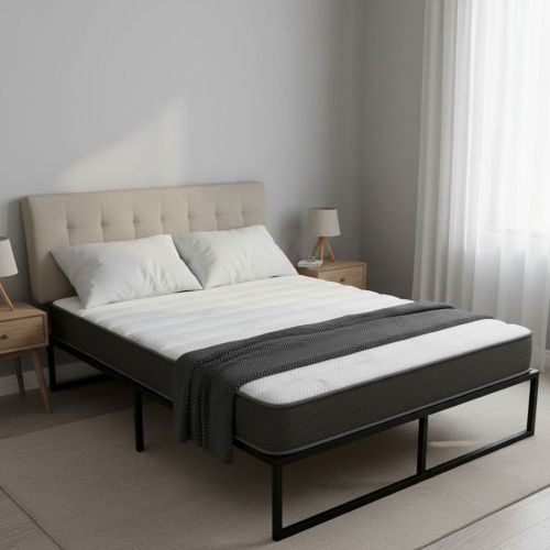 Materasso Singolo Bianco Grigio Grado Rigidità Medio 190x90x22h cm, Misura Rete Compatibile 90x190 cm - Venosa