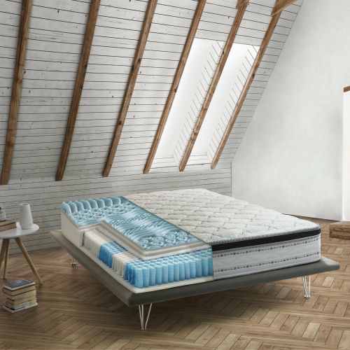 Materasso singolo Laila, Sfoderabile in Memory Foam+Gel e Molle insacchettate, 100% Made in Italy, Anti acaro e Anallergico, Cm 90x190h27