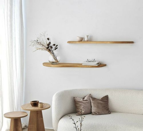 Mensola Alnila, Scaffale, Ripiano a muro, Scaffalatura multiuso, 100x25h3 cm, Quercia