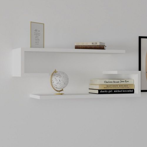 Mensola Bianco 2 Ripiani 60x20x15h cm, - Vallarsa