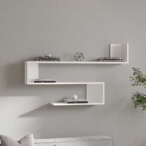 Mensola Bianco 3 Ripiani 120x20x71h cm, - Deliceto