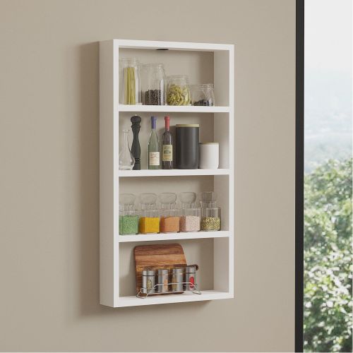Mensola Bianco 4 Ripiani 43x9x80h cm, - Cervasca