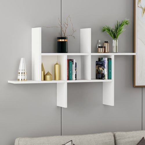 Mensola Bianco 4 Ripiani 68x20x113h cm, - Drena