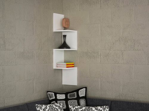 Mensola Brocchi, Scaffale, Ripiano a muro, Scaffalatura multiuso, 25x25 h105 cm, Bianco