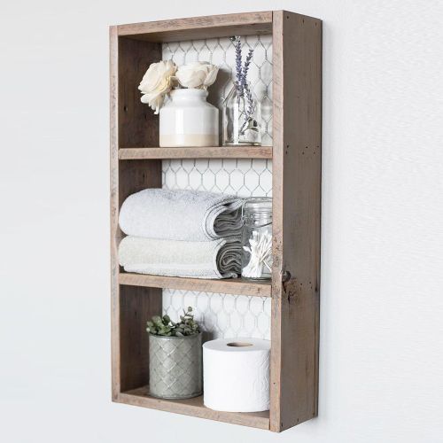 Mensola Marrone Naturale 2 Ripiani Fatto a Mano, in Legno di Abete 30x9x60h cm, Sfumatura Colore Struttura Naturale - Torraca