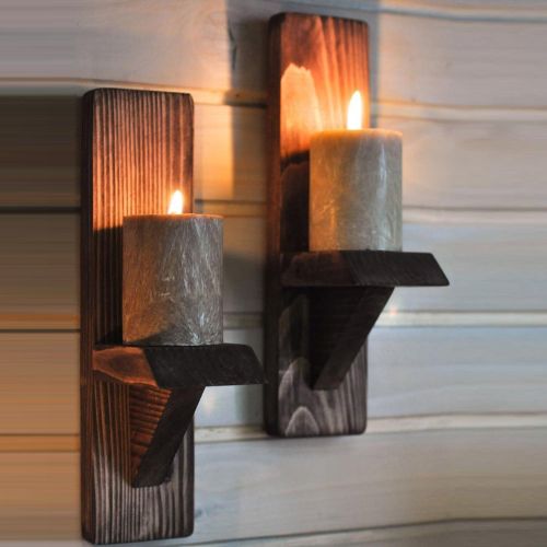 Mensola Marrone Noce 2 Ripiani Fatto a Mano, in Legno di Abete 33x9x9h cm, Sfumatura Colore Struttura Noce - Seveso