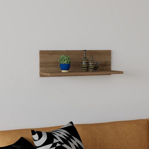 Mensola Marrone Noce un Ripiano Sfumatura Colore Struttura Noce 60x22x20h cm, - Scopello