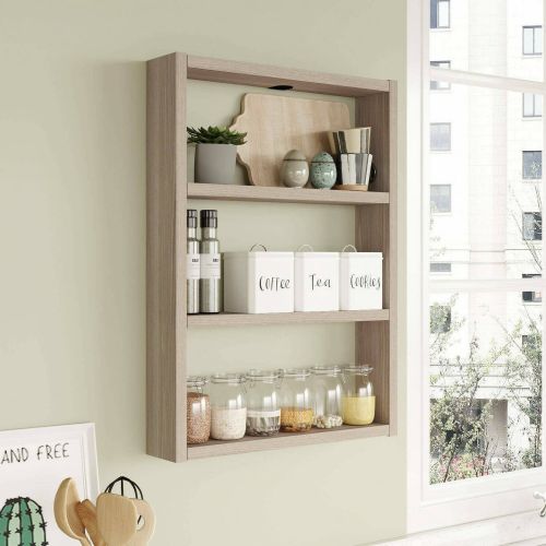 Mensola Marrone Rovere 3 Ripiani Sfumatura Colore Struttura Rovere 43x9x60h cm, - Krosa